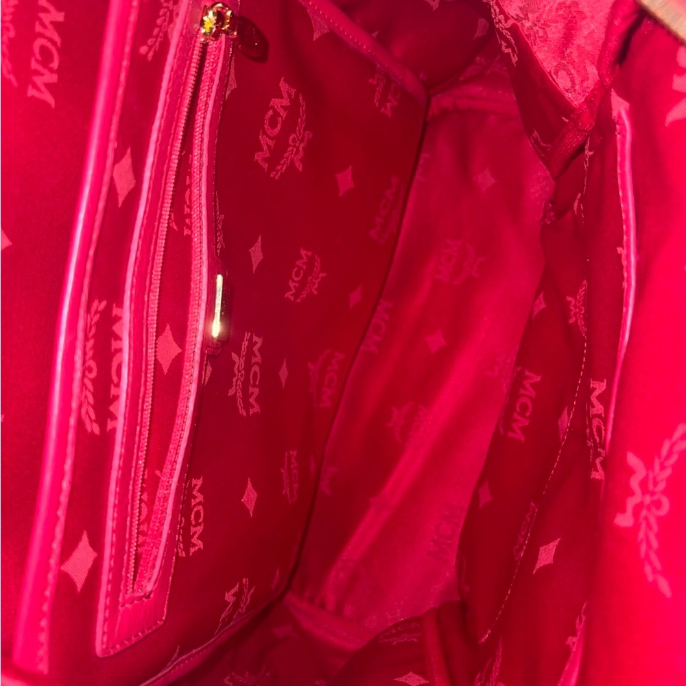 Large Red Mcm Backpack - image 5